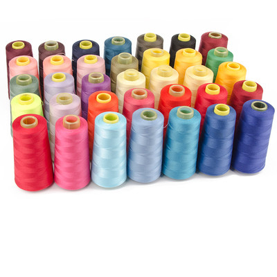 Benang Jahit Polyester Berwarna Berbagai 100% Core Spun 40/2 3000Y 4000Y 5000Yards