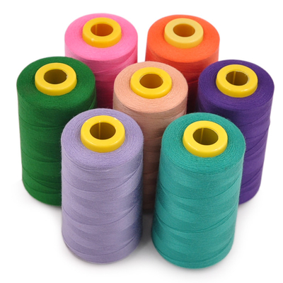 Harga murah pabrik 5000 Yards 100% Spun Polyester Sewing Thread 40/2 3000 Yards dalam stok