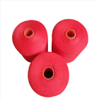 Hitam Putih Abu-abu Merah 40/2 Benang Poliester Dicelup 100% Polyester Ring Spun Yarn