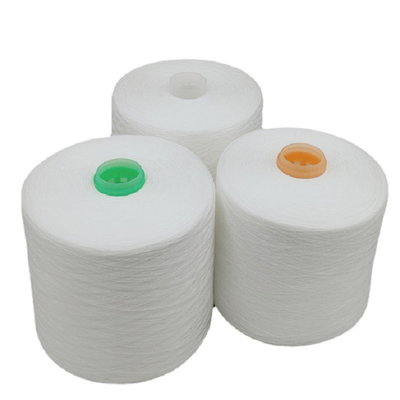 20/2, 20/3, 40/2 40/3 Putih mentah 100% Polyester Ring Spun Yarn Untuk mencelupkan benang