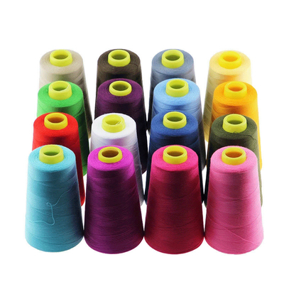 Di stok Grosir Warna Padat Dicelupkan 100% Benang Poliester Dengan Warna Berbeda 40/2 benang jahit poliester