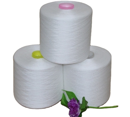 20/2, 20/3, 40/2 40/3 Putih mentah 100% Polyester Ring Spun Yarn Untuk mencelupkan benang