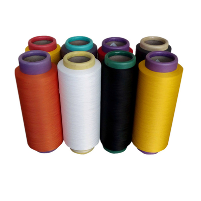 150D/48F Dope Dyeed Balck Raw White DTY 100% Polyester Yarn Untuk Merapikan String