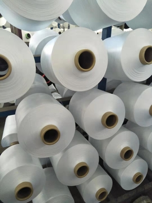 150D/48F/2, 300D/96F/2 600D DTY NIM LIM Bahan baku putih 100% benang poliester