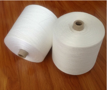 50/2 Bahan baku Putih 100% Polyester Spun Yarn Untuk Benang Jahit