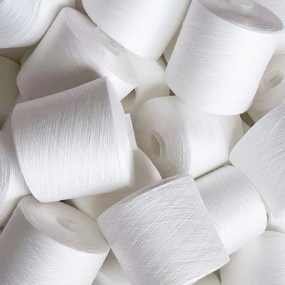 40/2 50/2 60/2 100% Polyester Ring Spun Yarn Raw Putih, Putih Optik
