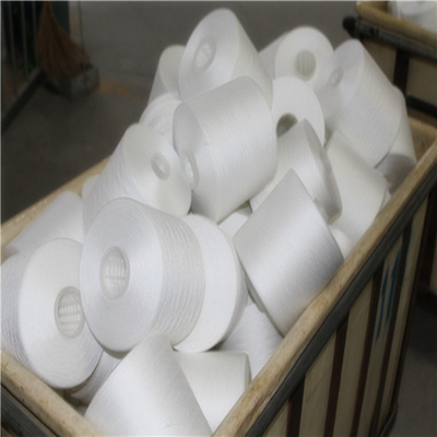 100% Polyester Ring Spun Yarn Untuk Jahit 40/2 40/3 42/2 Ringan Semi-Bull