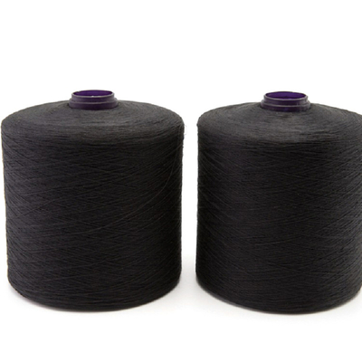 Benang Poliester Spun 100% Benang Poliester Benang Hitam Dikelantang Berkualitas Baik