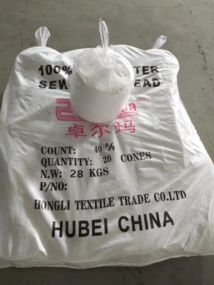 100 Spun Polyester Garment Raw White Knitting Weaving Ne 20S 30S 40S 42S 45S 60S Polyester Garment