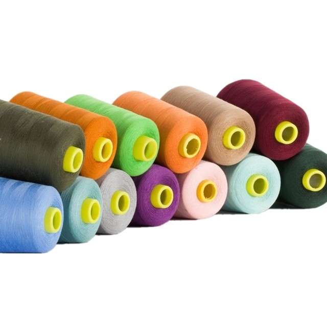 Jual panas overlock benang jahit baik stretch pakaian olahraga 40/2 benang jahit poliester