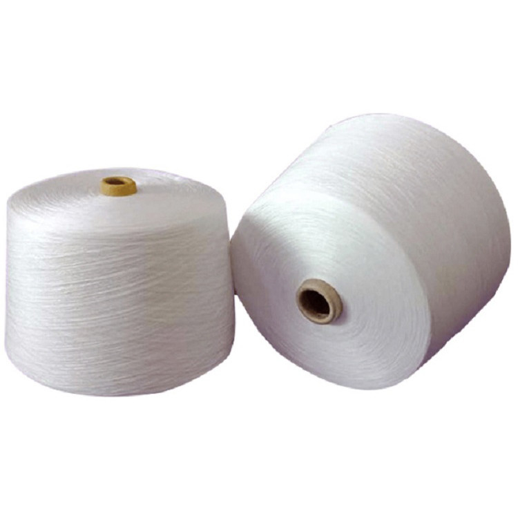 Benang putih mentah 100% Polyester Ring Spun Yarn 40/2, 60/2, 60/3