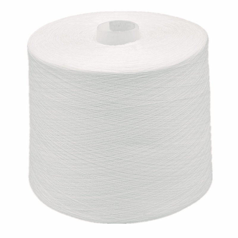 Ramah lingkungan 20/2, 30/2, 40/2 Bahan baku Putih 100% Polyester Core Spun Yarn