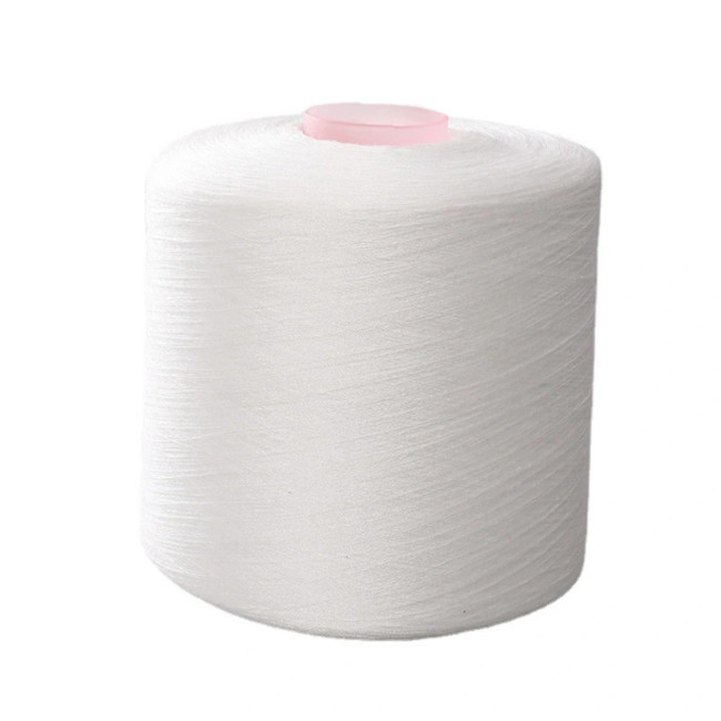 40/2 50/2 60/2 100% Polyester Ring Spun Yarn Raw Putih, Putih Optik