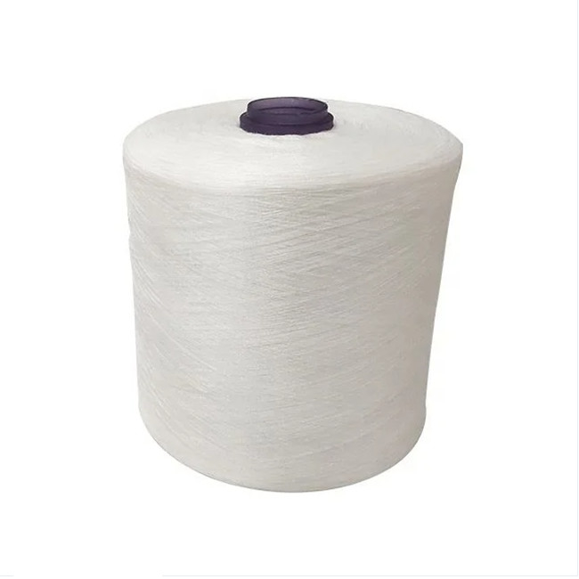 100% Polyester Ring Spun Yarn Untuk Jahit 40/2 40/3 42/2 Ringan Semi-Bull
