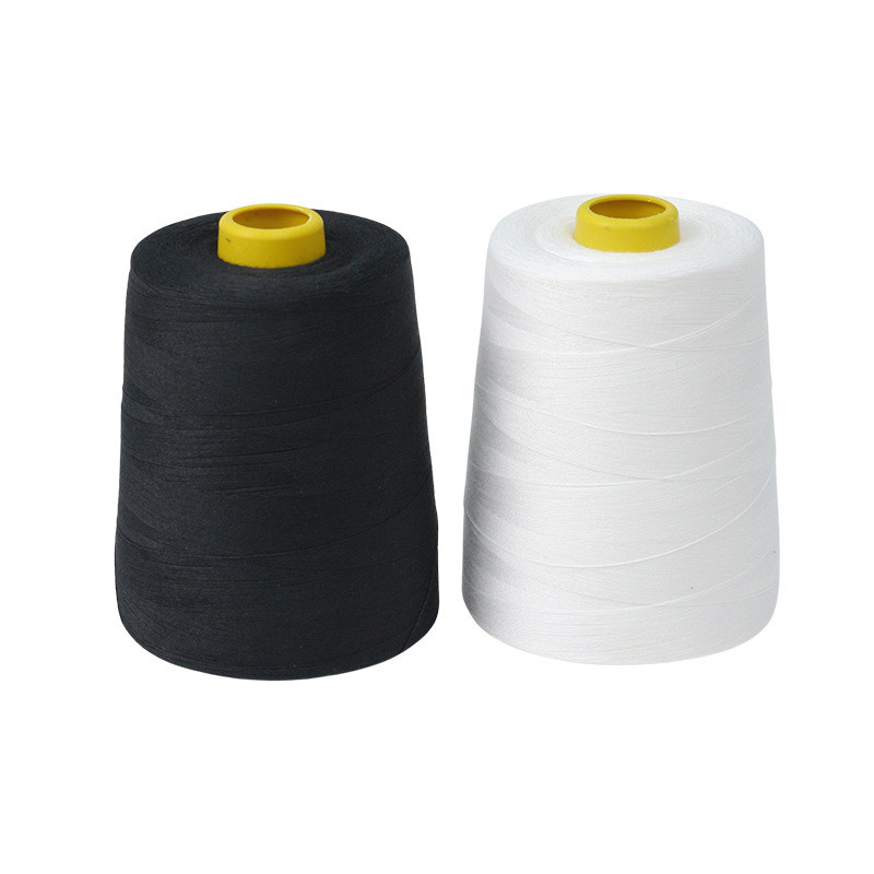 Kualitas Baik 40/2 Hitam Benang Jahit 100% Polyester Benang Pabrik Harga Grosir