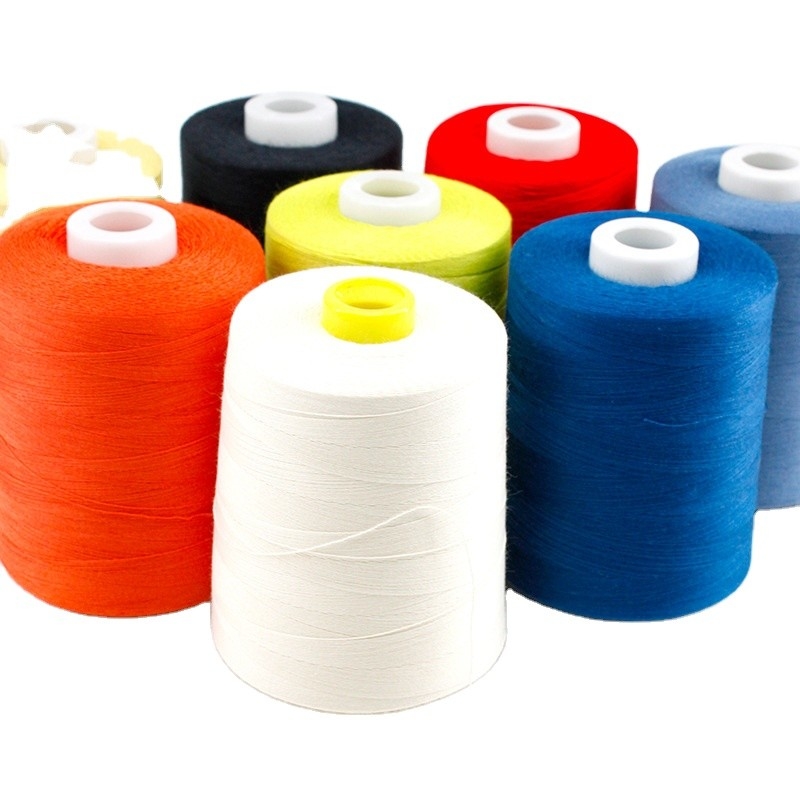 Benang jahit polyester berwarna yang disambung Benang jahit polyester Pabrik Harga Grosir